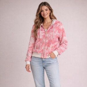 COOGI Y2K Pink and White Bomber Jacket Like NEW